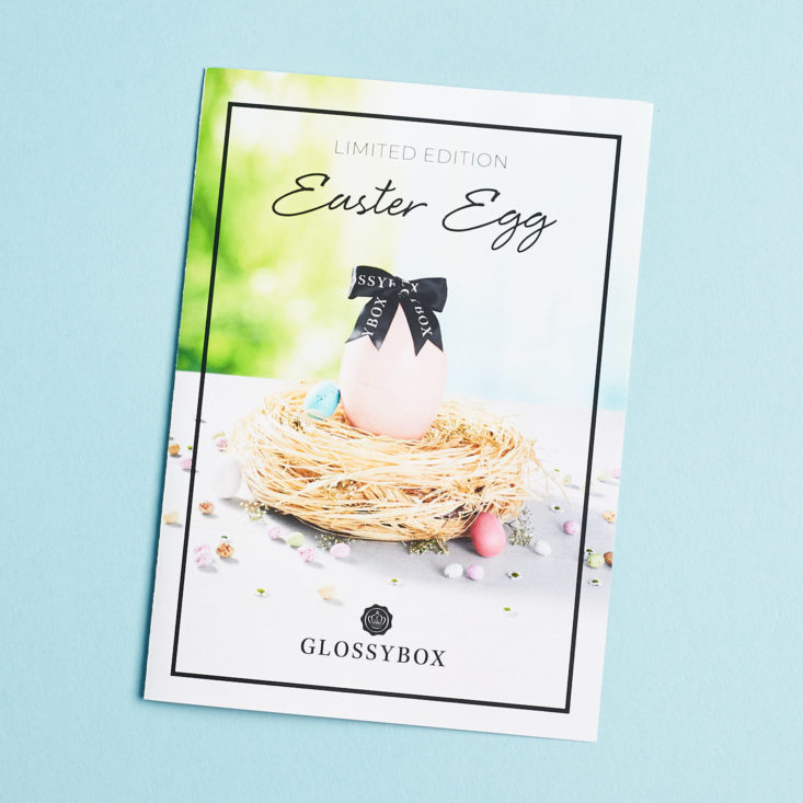 Glossybox LE Easter Egg booklet 