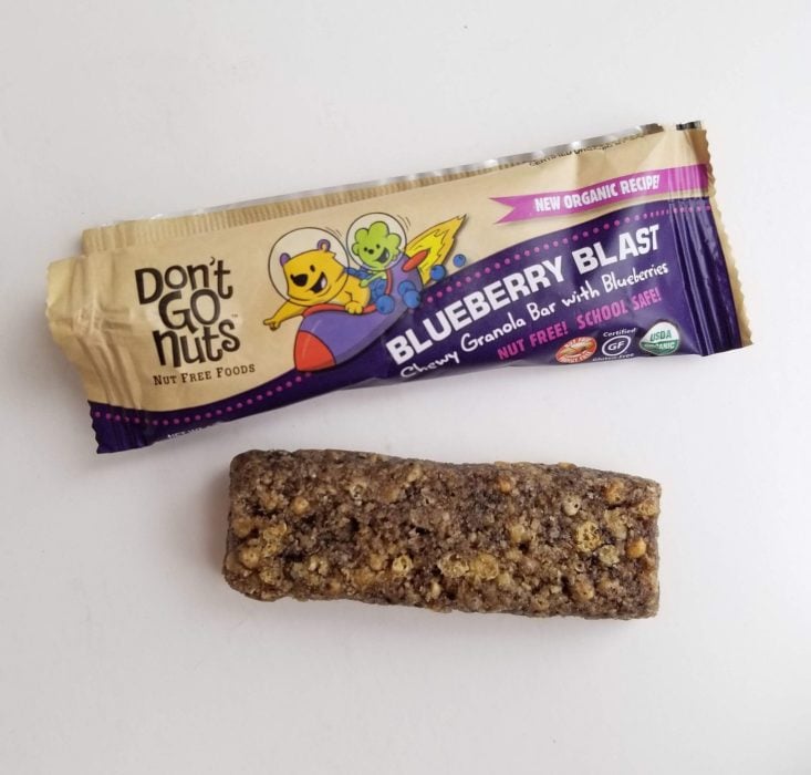 Healthy Living Kids Snack Box March 2019 don't go nuts bar open