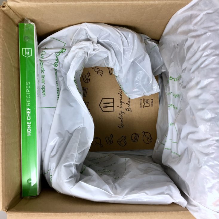 Home Chef Subscription Box Review March 2019 - Cardboard Divider Top