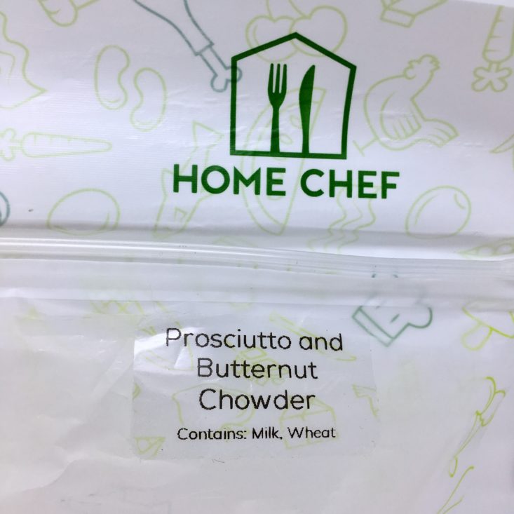 Home Chef Subscription Box Review March 2019 - Chowder Bag Label Top