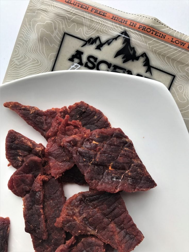 Jerky Snob March 2019 - Ascend All Natural Bold And Smokey BBQ Beef Jerky Plated Top
