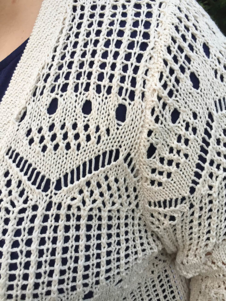 JustFab Subscription Box Review March 2019 - Open Stitch Cardigan Onn Closer