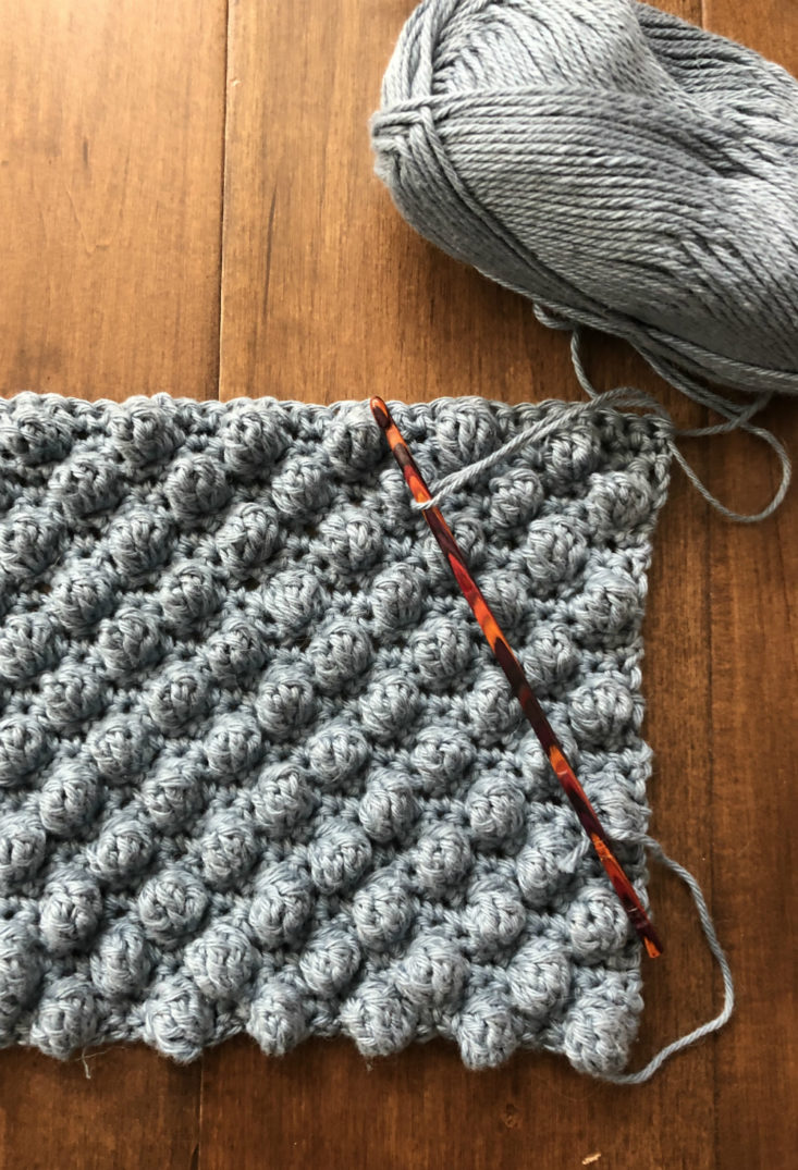 Knit Picks Yarn Subscription Box February 2019 Review - Washcloth Progress Top