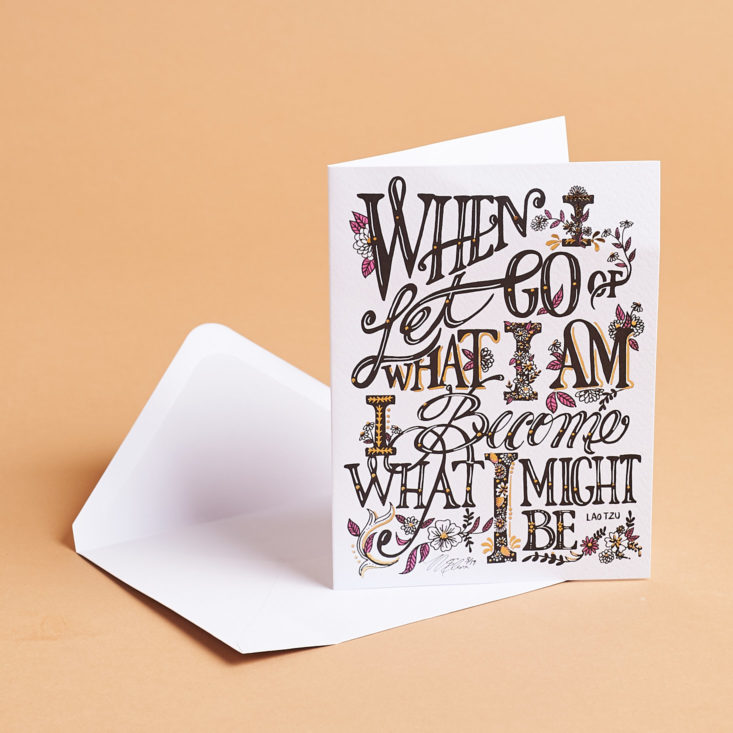 Margot Elena Discovery Spring March 2019 pretty quote card