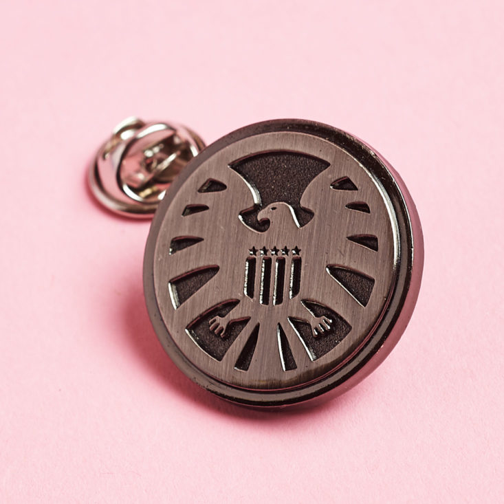 Marvel Gear and Goods January 2019 SHIELD pin detail