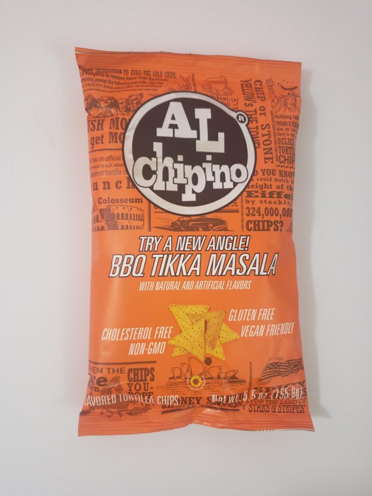 Monthly Box Of Food And Snack Review March 2019 - Al Chipino BBQ Tikka Masala Chip Front
