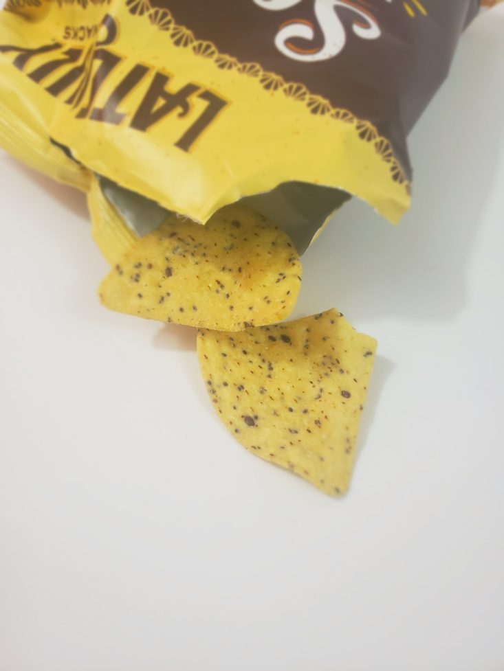 Monthly Box Of Food And Snack Review March 2019 - Late July SeaSalt Multi Grain Tortilla Chips Open Packet Top