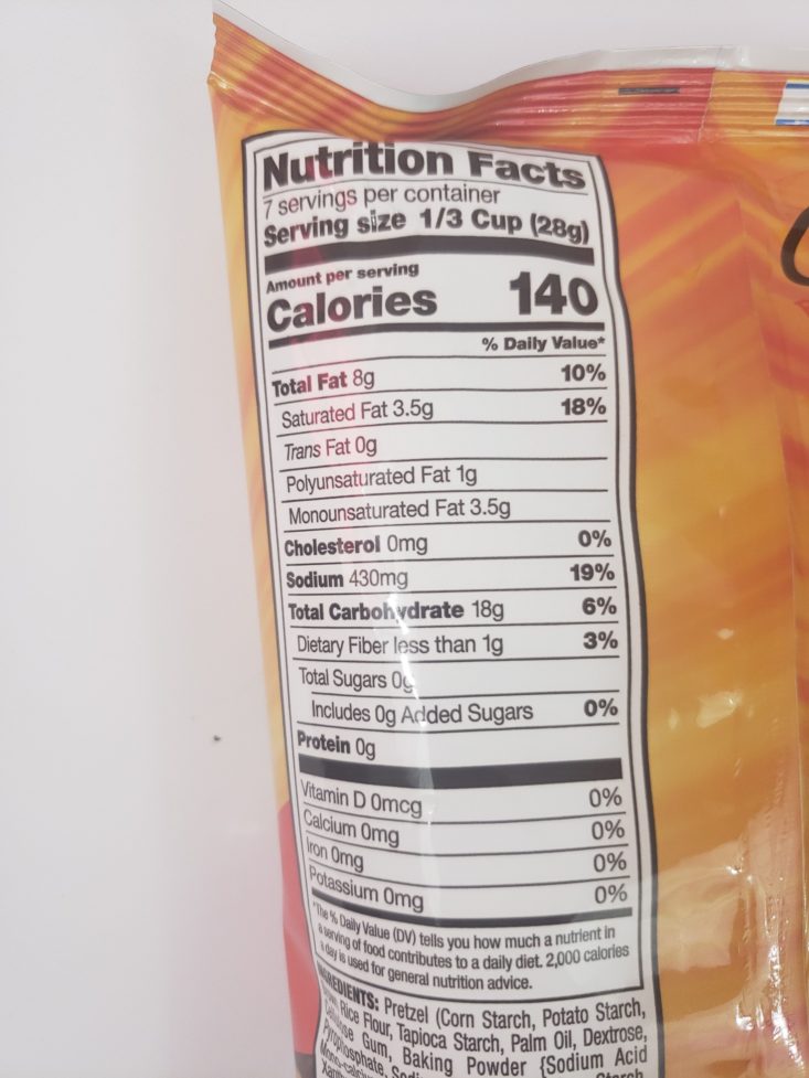 Monthly Box Of Food And Snack Review March 2019 - Snyders Pretzel Pieces Hot Buffalo Wings Nutrition Facts Back
