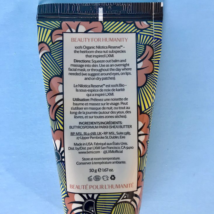 SinglesSwag March 2019 - Balm Back Of Package