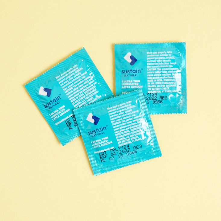 SlutBox March 2019 condom trio back
