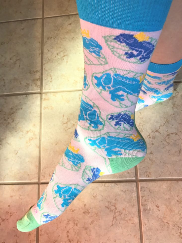 Sock Panda For Women March 2019 - Mini Frog Prince Socks Wearing Side