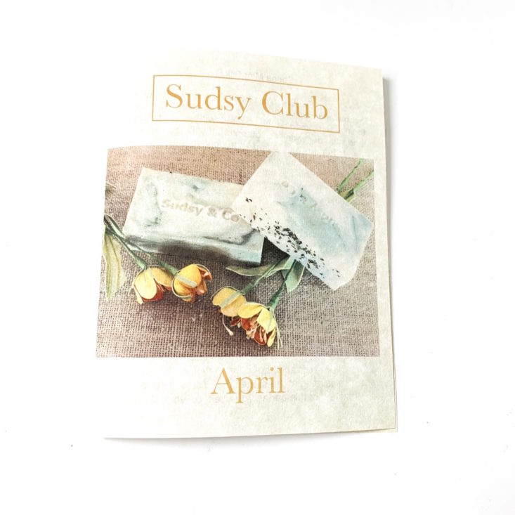 Sudsy Club April 2019 - Info Booklet Front