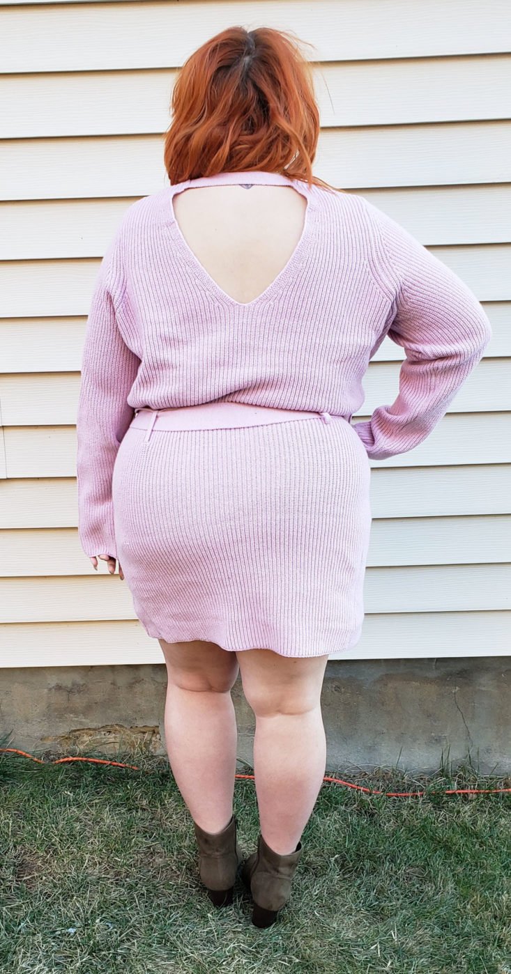 Trunk Club Plus Size Subscription Box Review December 2018 - Belted Sweater Dress by Leith Size 3x Pose 4 Back