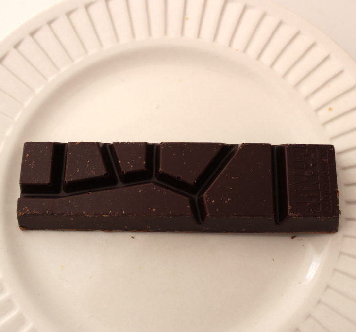 Vegan Cuts Snack March 2019 - Tony’s Chocolonely In Plate Closer View