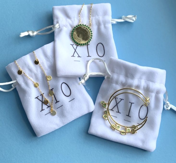 XIO Jewelry Subscription Review March 2019 - Gold Contents Top