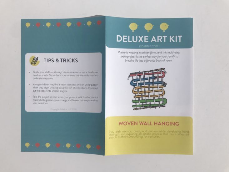 28 KidArt Lit April 2019 - Deluxe Art Kit Instructions Front Back