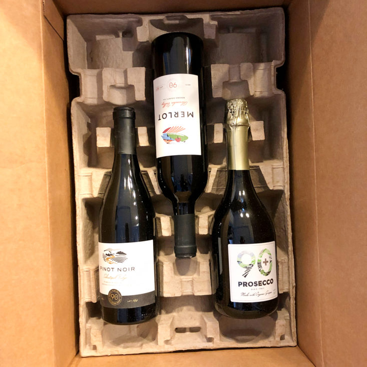 90 Plus Cellars Wine Review Spring 2019 - Box Opened With Bottles Top