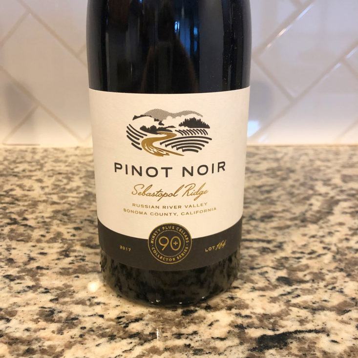 90 Plus Cellars Wine Review Spring 2019 - Pinot Bottle Front