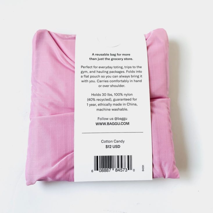 Birchbox The Skin Soothers Kit April 2019 - Baggu Standard Tote Bag in Cotton Candy Back Top
