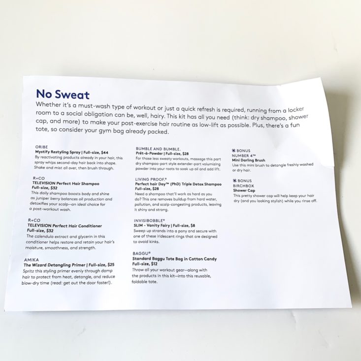 Birchbox The Skin Soothers Kit April 2019 - Info Sheet Top