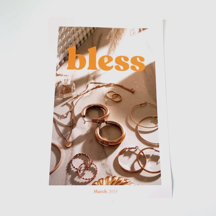 Bless Box March 2019 Review - Information Book Top