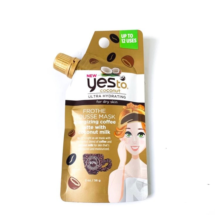 Bless Box March 2019 Review - Yes To Coconuts Frothe Mousse Mask Energizing Coffee Latte with Coconut Milk Top