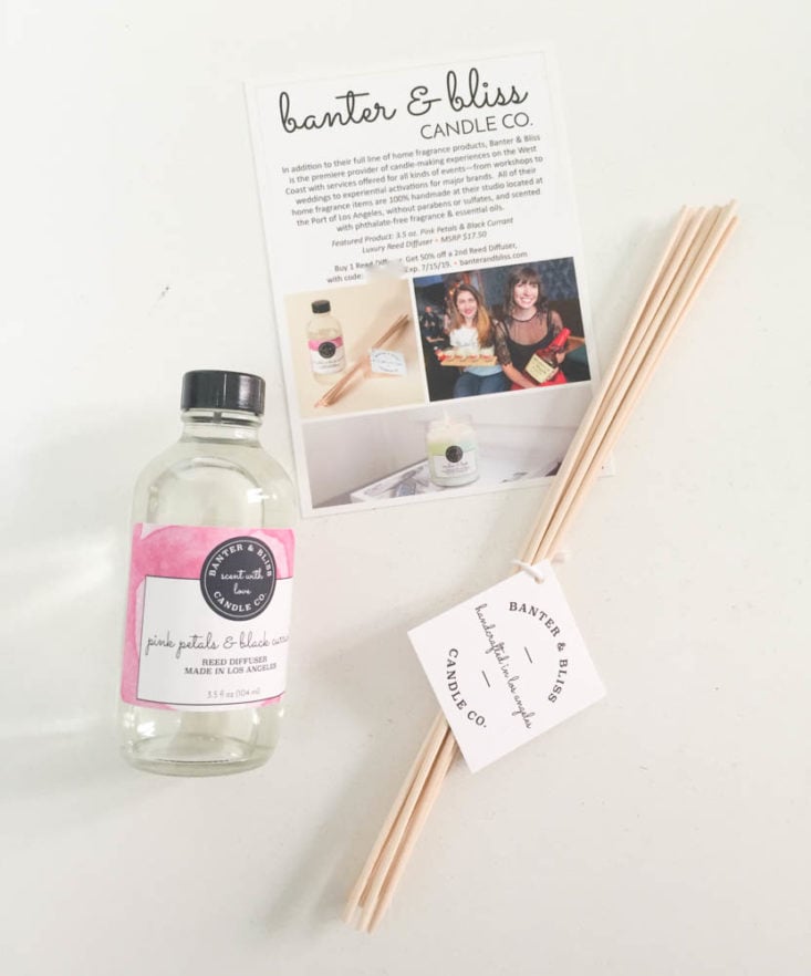 California Found March 2019 - Pink Petals & Black Currant Luxury Reed Diffuser Info