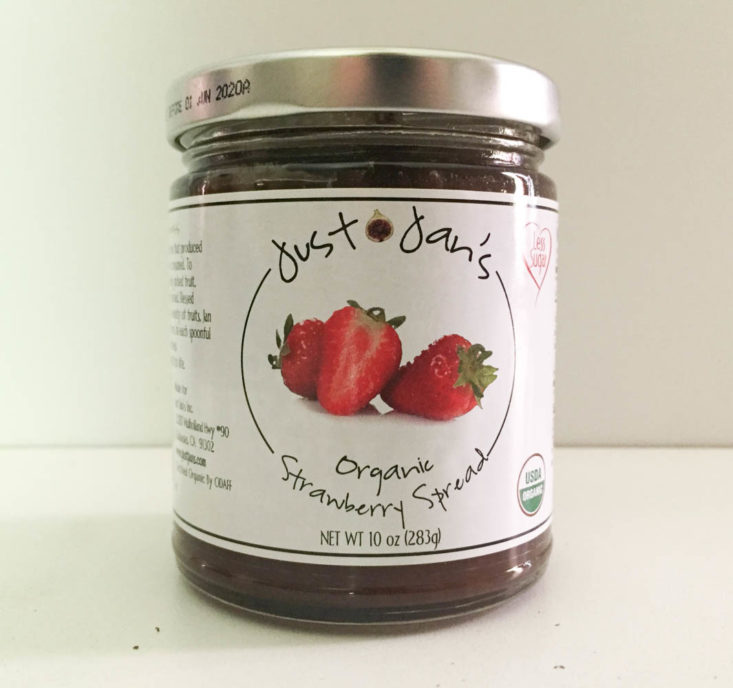 California Found Subscription Box Review April 2019 - Organic Strawberry Spread by Just Jan's 1 Front