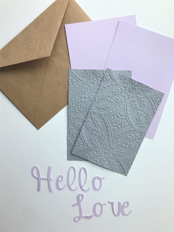 Confetti Grace April 2019 - laid out paper and fonts Top