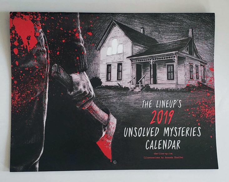 Creepy Crate Winter 2019 Review - The Lineup’s 2019 Unsolved Mysteries Calendar Front top