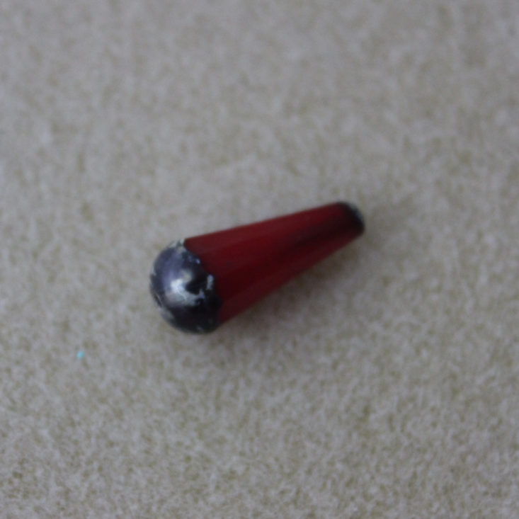Dollar Bead Box Review April 2019 - 8 x 20mm Czech Glass Drop, Red Opal with Travertine Top