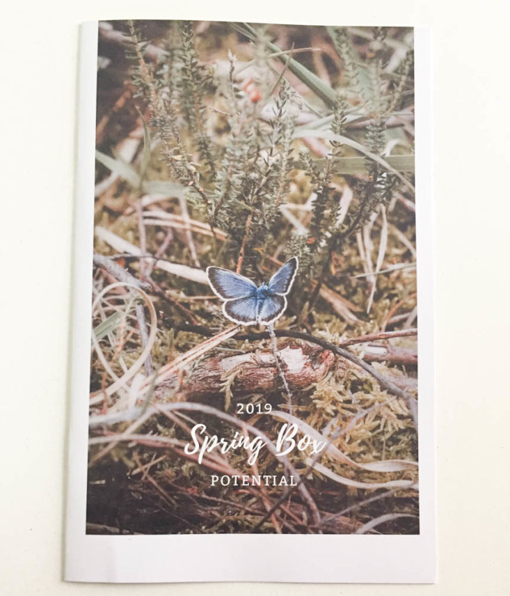 Earthlove Subscription Box Review Spring 2019 - Information Booklet 1 Front