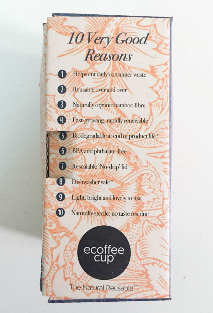 Earthlove Subscription Box Review Spring 2019 - Reusable William Morris Cup by eCoffee 2 Front