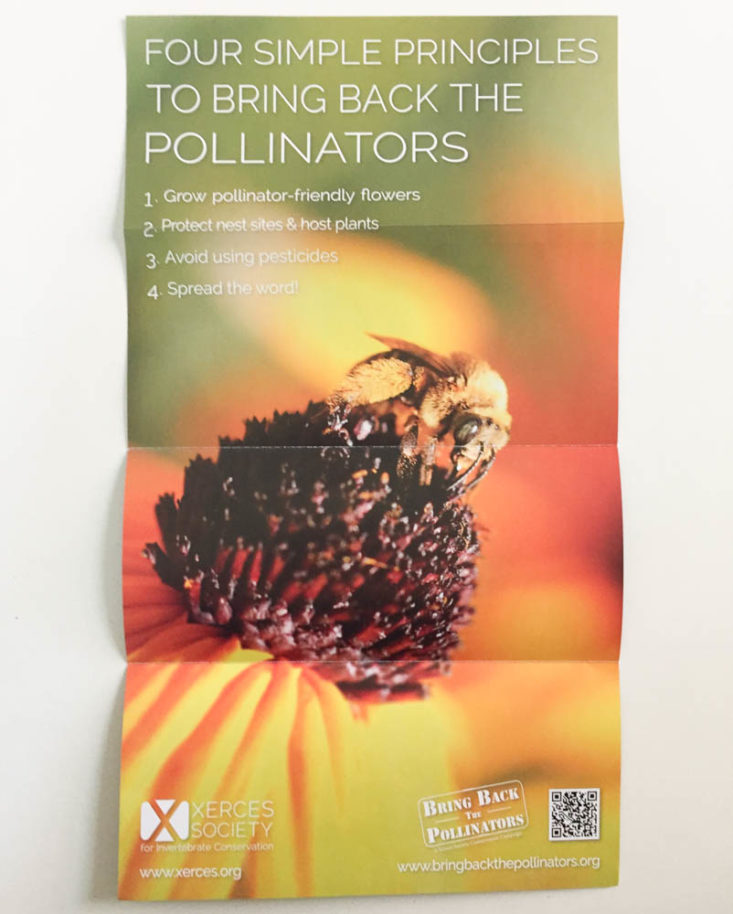 Earthlove Subscription Box Review Spring 2019 - Xerces Society Poster 2 Top