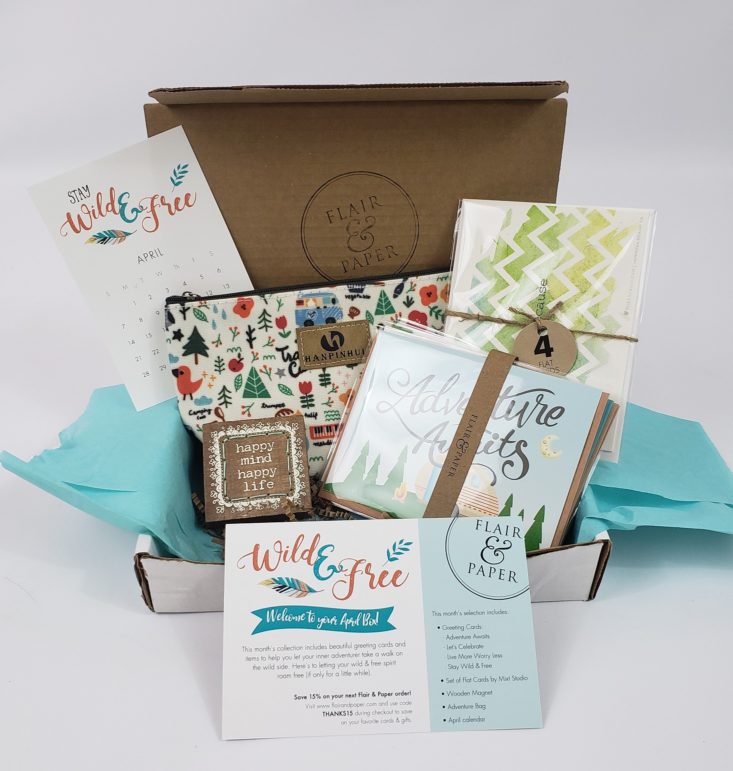 FLAIR And PAPER Subscription Box April 2019 - All Contents