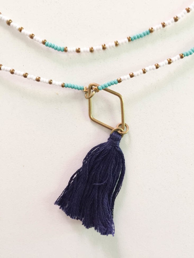 Fair Trade Friday Subscription Box Review April 2019 - Seed Bead Tassel Wrap Necklace by Have Hope, Kenya 4 Closer Top