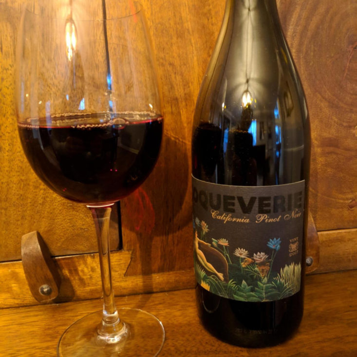 Firstleaf Wine Subscription March 2019 Review - 2017 Coqueverie Pinot Noir In Glass Front