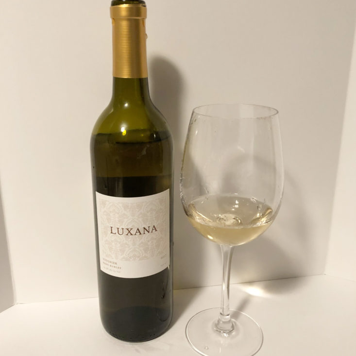 Firstleaf Wine Subscription March 2019 Review - 2017 Luxana Viognier In Glass Front