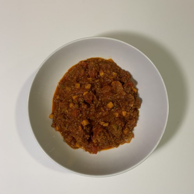 Freshly March 2019 - Slow-Cooked Beef Chili Opened In Plate Top