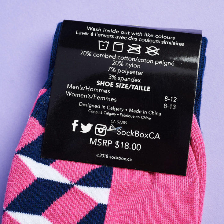 Gentlemans Box April 2019 socks info