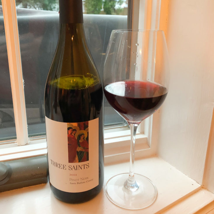 Gold Medal Wine Club April 2019 - 2014 Three Saints Pinot Noir With Glass Front