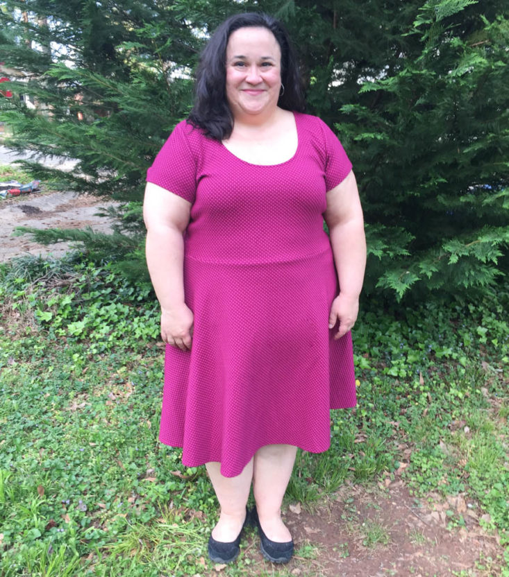 Gwynnie Bee April 2019 - Honeycomb Jacquard Circle Dress Front