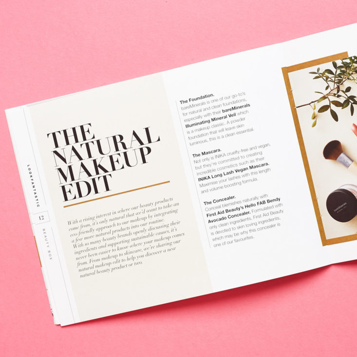 Look Fantastic April 2019 booklet natural makeup feature