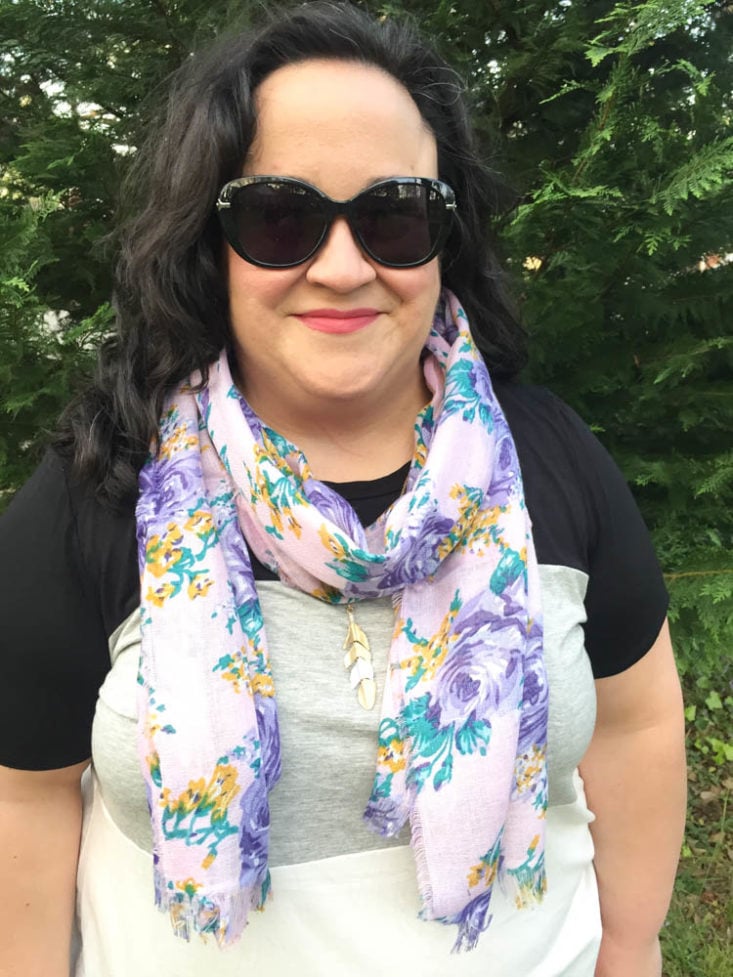 Nadine West Subscription Box Review April 2019 - Claide Scarf 3 On Front