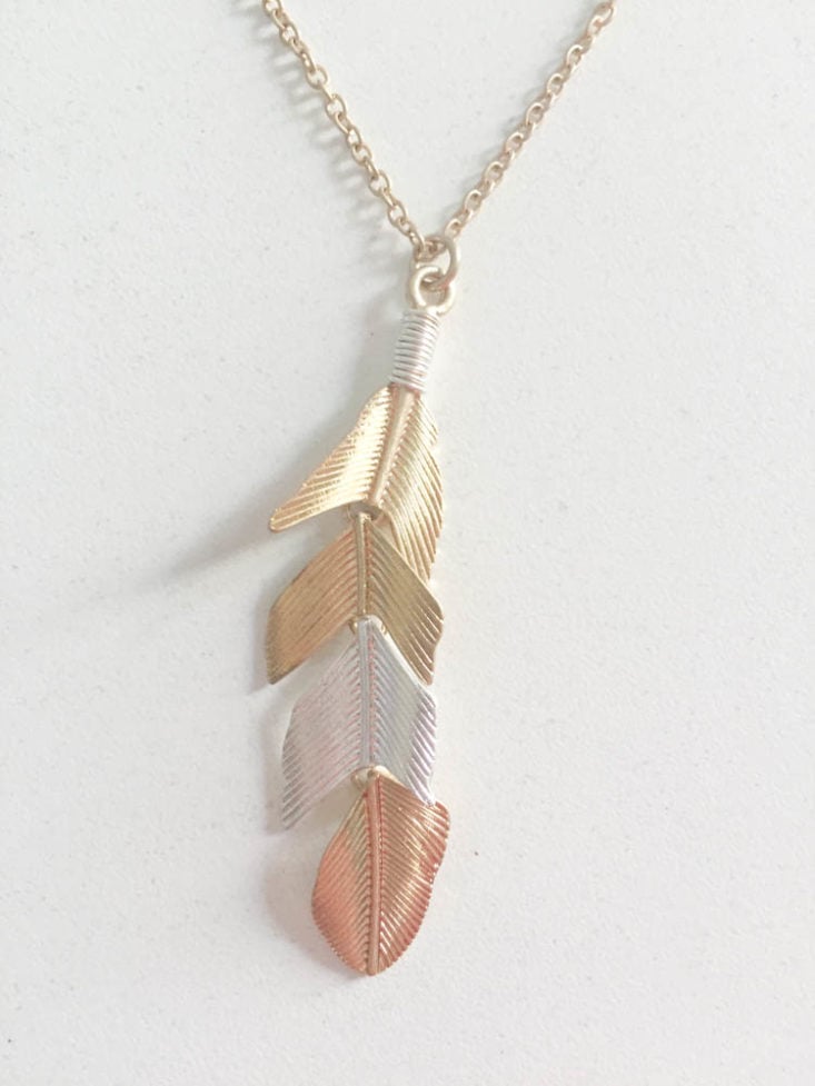 Nadine West Subscription Box Review April 2019 - Feather Weather Necklace 2 Top