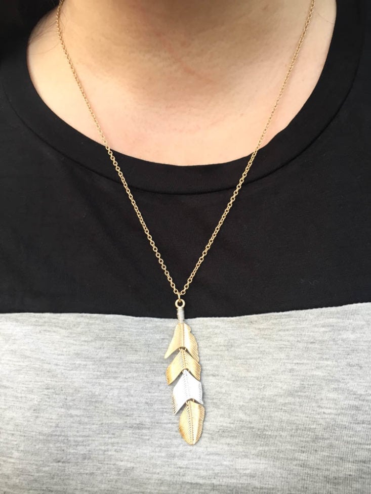 Nadine West Subscription Box Review April 2019 - Feather Weather Necklace 3 On Front