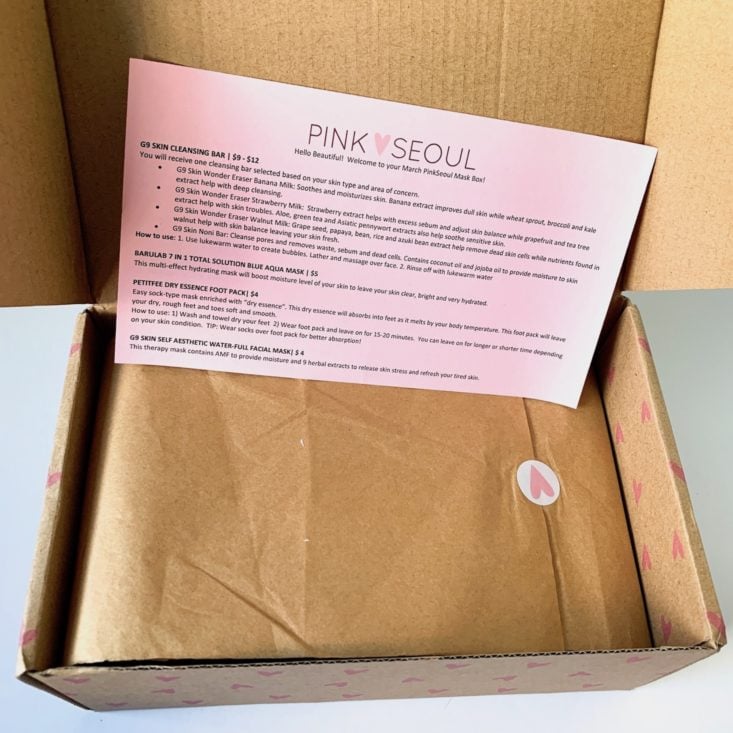 Pink Seoul Mask February 2019 - Box Open Top 1