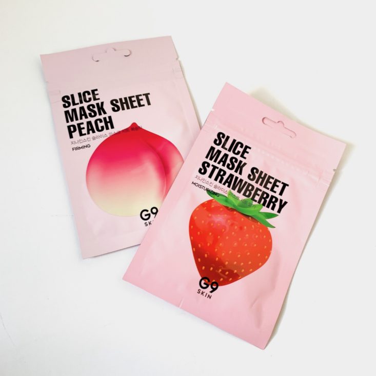 Pink Seoul Mask February 2019 - G9 Skin Slice Sheet Mask in Peach & Strawberry Front