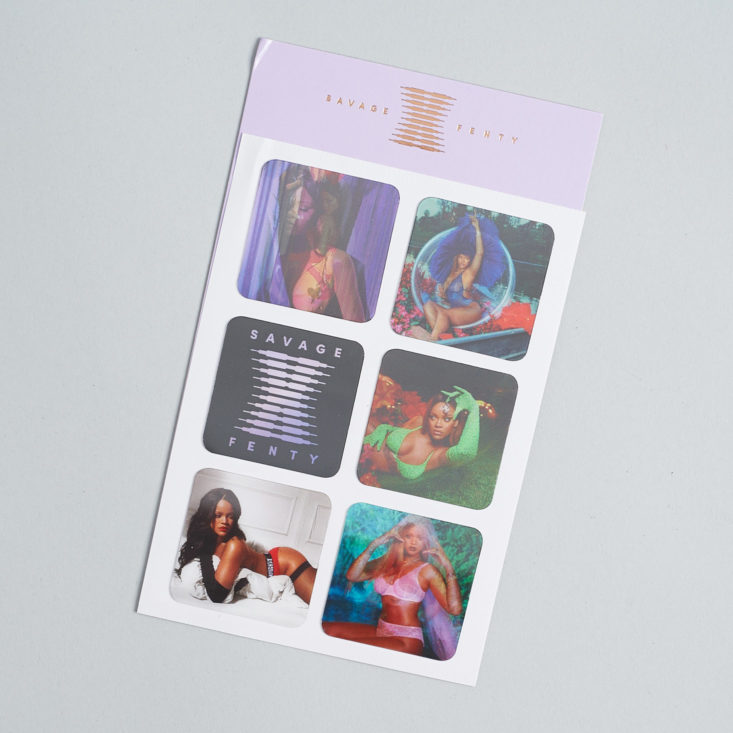 Savage x Fenty Xtra VIP Box march 2019 stickers