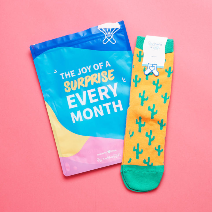 Say It With A Sock Womens April 2019 socks with bag
